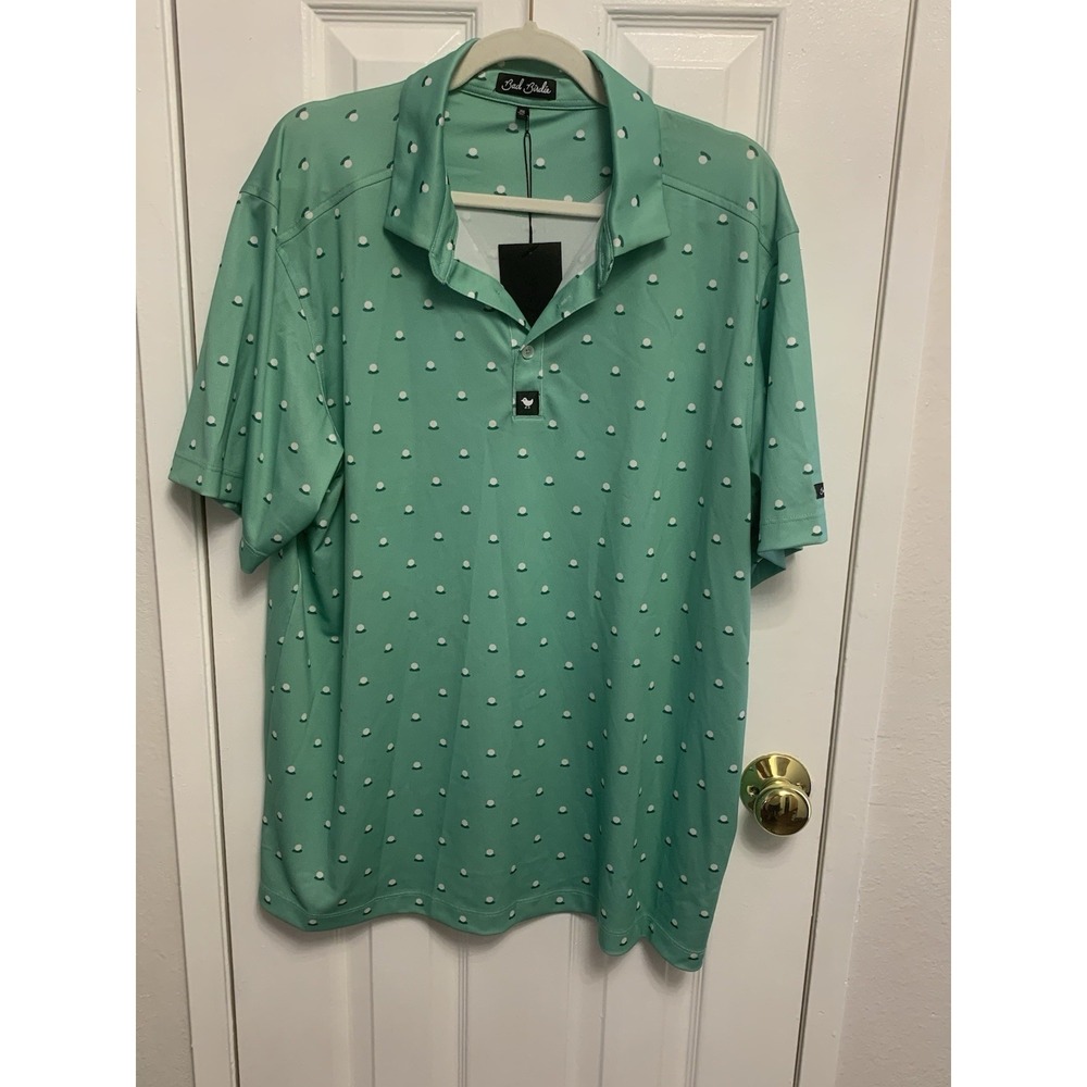 NWT Bad Birdie Golf Polo Mens Aim Point Dusty Jade Pique Performance Shirt 2XL